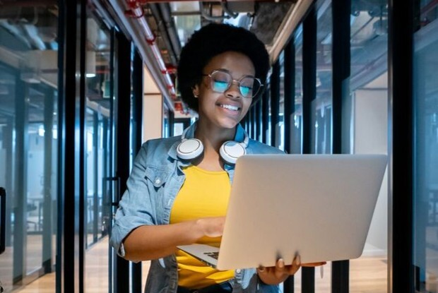 Girl with laptop